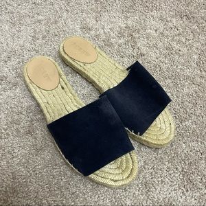 J. Crew navy blue flat espadrilles sandals
